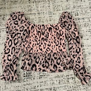Pink Cheetah Print Blouse